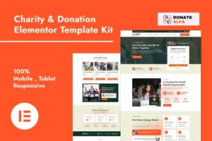 Mua DonateAlfa - Charity & Donation Elementor Pro Template Kit giá rẻ