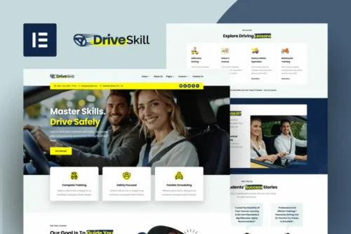 Mua DriveSkill - Driving School Elementor Template Kit giá rẻ