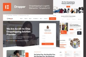 Mua Dropper - Dropshipping & Logistic Elementor Pro Template Kit giá rẻ