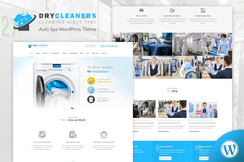 Mua Dry Cleaning | Laundry Services WordPress Theme giá rẻ
