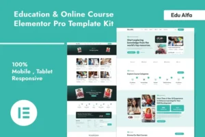 Mua EduAlfa - Education & Online Course Elementor Pro Template Kit giá rẻ
