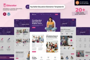 Mua Educator - University & School Education Elementor Template Kit giá rẻ