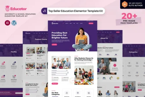 Mua Educator - University & School Education Elementor Template Kit giá rẻ
