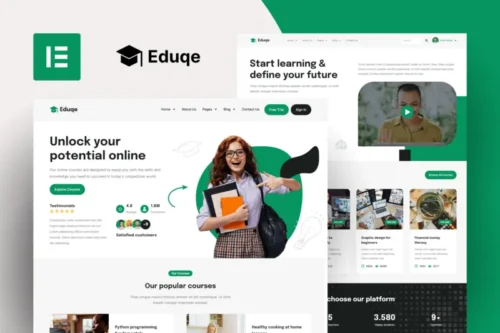 Mua Eduqe - Online Courses Elementor Pro Template Kit giá rẻ