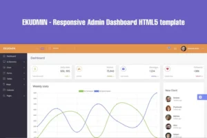 Mua EKUDMIN - Responsive Admin Dashboard HTML template giá rẻ