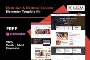 Mua Elecfa - Electrician & Electrical Services Elementor Template Kit giá rẻ