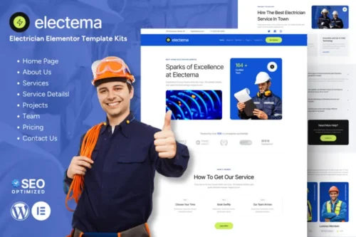 Mua Electema - Electrician Service Elementor Template Kit giá rẻ