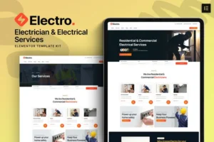 Mua Electro - Electrician & Electrical Services Elementor Template Kit giá rẻ