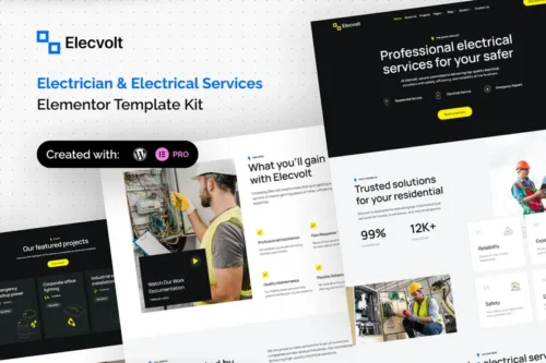 Mua Elecvolt - Electrician & Electrical Services Elementor Template Kit giá rẻ
