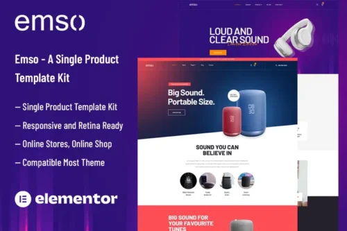 Mua Emso - A Single Product Elementor Template Kit giá rẻ