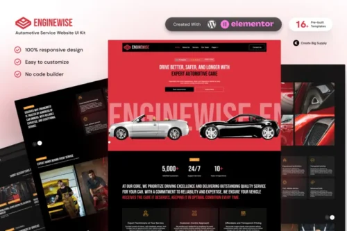 Mua EngineWise - Automotive Service Elementor Template Kit giá rẻ