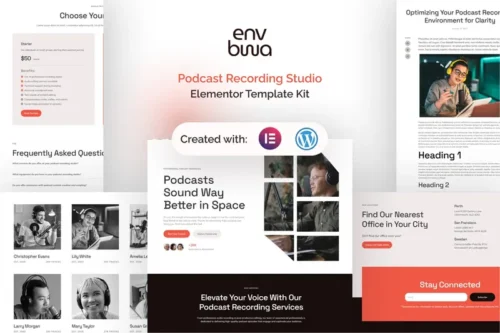 Mua Envbwa - Podcast Recording Studio Elementor Pro Template Kit giá rẻ