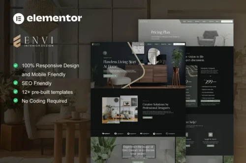 Mua Envi - Interior Design & Architecture Elementor Template Kit giá rẻ