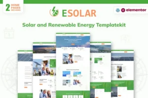 Mua ESolar - Wind & Solar Power Services Elementor Template Kit giá rẻ