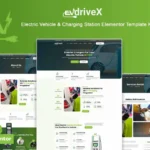EVdriveX – Electric Vehicle & Charging Station Elementor Template Kit