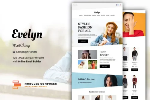 Mua Evelyn - E-commerce Responsive Email Template giá rẻ
