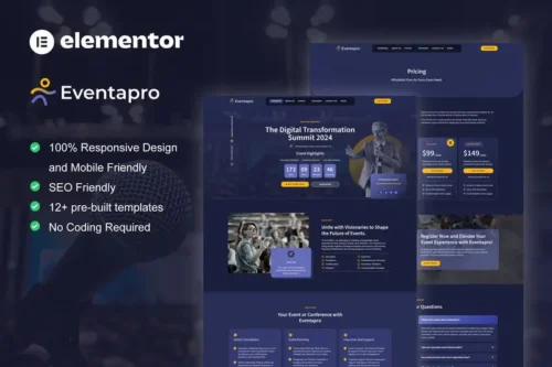 Mua Eventapro - Event & Conference Elementor Pro Template Kit giá rẻ
