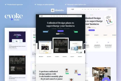 Mua EvokeStudio - Creative Digital Agency Elementor Pro Template Kit giá rẻ