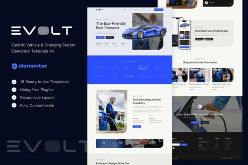 Mua Evolt - Electric Vehicle & Charging Station Elementor Template Kit giá rẻ
