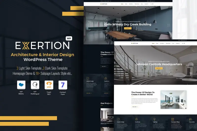 Mua Exertion - Architecture & Interior WordPress Theme giá rẻ