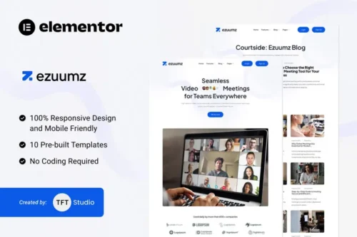 Mua Ezuumz - Video Conferencing & Webinar App Elementor Template Kit giá rẻ