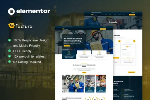 Mua Factura - Industry & Manufacturing Elementor Template Kit giá rẻ