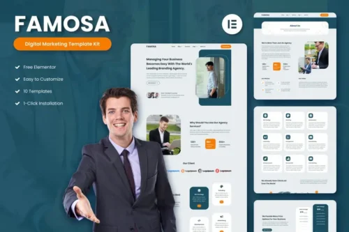 Mua Famosa - Digital Marketing Agency Elementor Template Kit giá rẻ