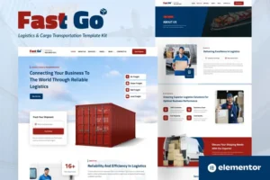 Mua FastGo - Logistics & Cargo Transportation Elementor Template Kit giá rẻ