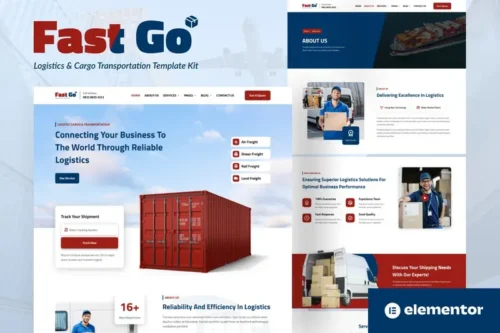 Mua FastGo - Logistics & Cargo Transportation Elementor Template Kit giá rẻ