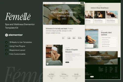 Mua Femelle - Spa & Wellness Elementor Template Kit giá rẻ