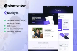 Mua FinaByte - Saas & Fintech Startup Elementor Template Kit giá rẻ