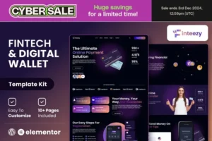 Mua Finteezy - Fintech Startup & Digital Wallet Elementor Template Kit giá rẻ