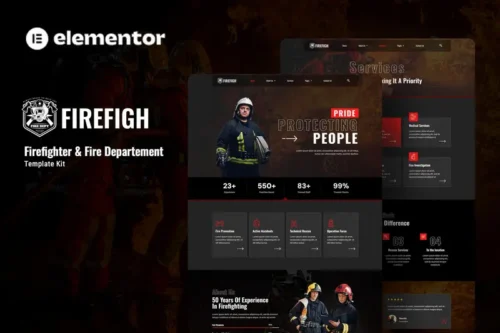 Mua Firefigh - Firefighter & Fire Department Elementor Template Kit giá rẻ
