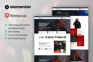 Mua FireRescue - FireFighter & Fire Department Elementor Template Kit giá rẻ