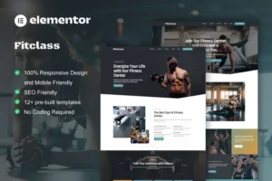Mua FitClass - Fitness & Gym Services Elementor Template Kit giá rẻ
