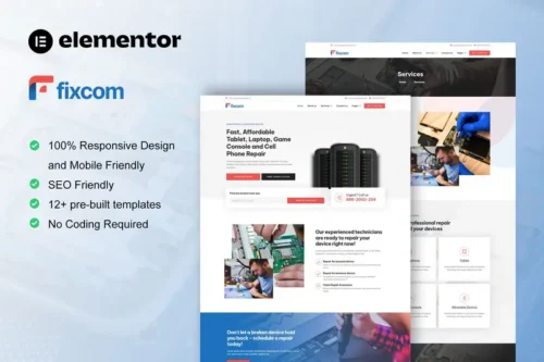 Mua Fixcom - Mobile Phone & Computer Repair Elementor Template Kit giá rẻ