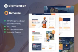Mua FixHouse - Handyman & Repair Service Elementor Template Kit giá rẻ