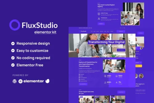 Mua Flux - Digital Agency Elementor Template Kit giá rẻ