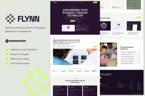 Mua Flynn - Software Development & IT Solutions Elementor Template Kit giá rẻ