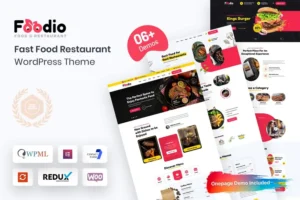 Mua Foodio - Fast Food Restaurant WordPress Theme giá rẻ