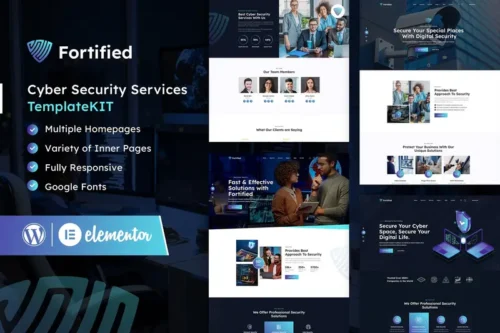 Mua Fortified - Cyber Security Services Elementor Template Kit giá rẻ