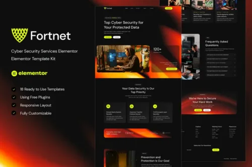 Mua Fortnet - Cyber Security Services Elementor Template Kit giá rẻ