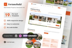 Mua FortuneBuild - Real Estate Property Elementor Template Kit giá rẻ