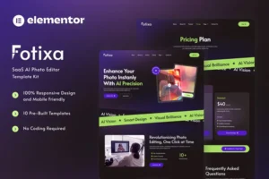Mua Fotixa - SaaS AI Photo App Website Elementor Template Kit giá rẻ