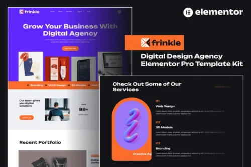 Mua Frinkle - Digital Design Agency Elementor Pro Template Kit giá rẻ