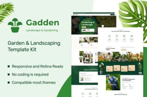 Mua Gadden - Garden & Landscaping Elementor Template Kit giá rẻ