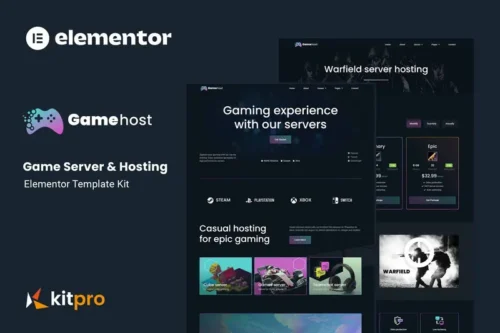 Mua Gamehost - Game Server & Hosting Elementor Template Kit giá rẻ