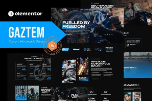 Mua Gaztem - Custom Motorcycle Garage Elementor Template Kit giá rẻ