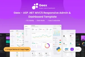 Mua Geex - ASP .NET MVC5 Responsive Admin & Dashboard giá rẻ