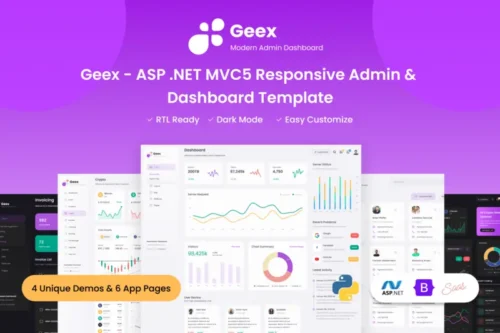Mua Geex - ASP .NET MVC5 Responsive Admin & Dashboard giá rẻ